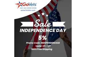 Shop GoVets this Independence Day, Save an extra 5% or more on amazing deals! 