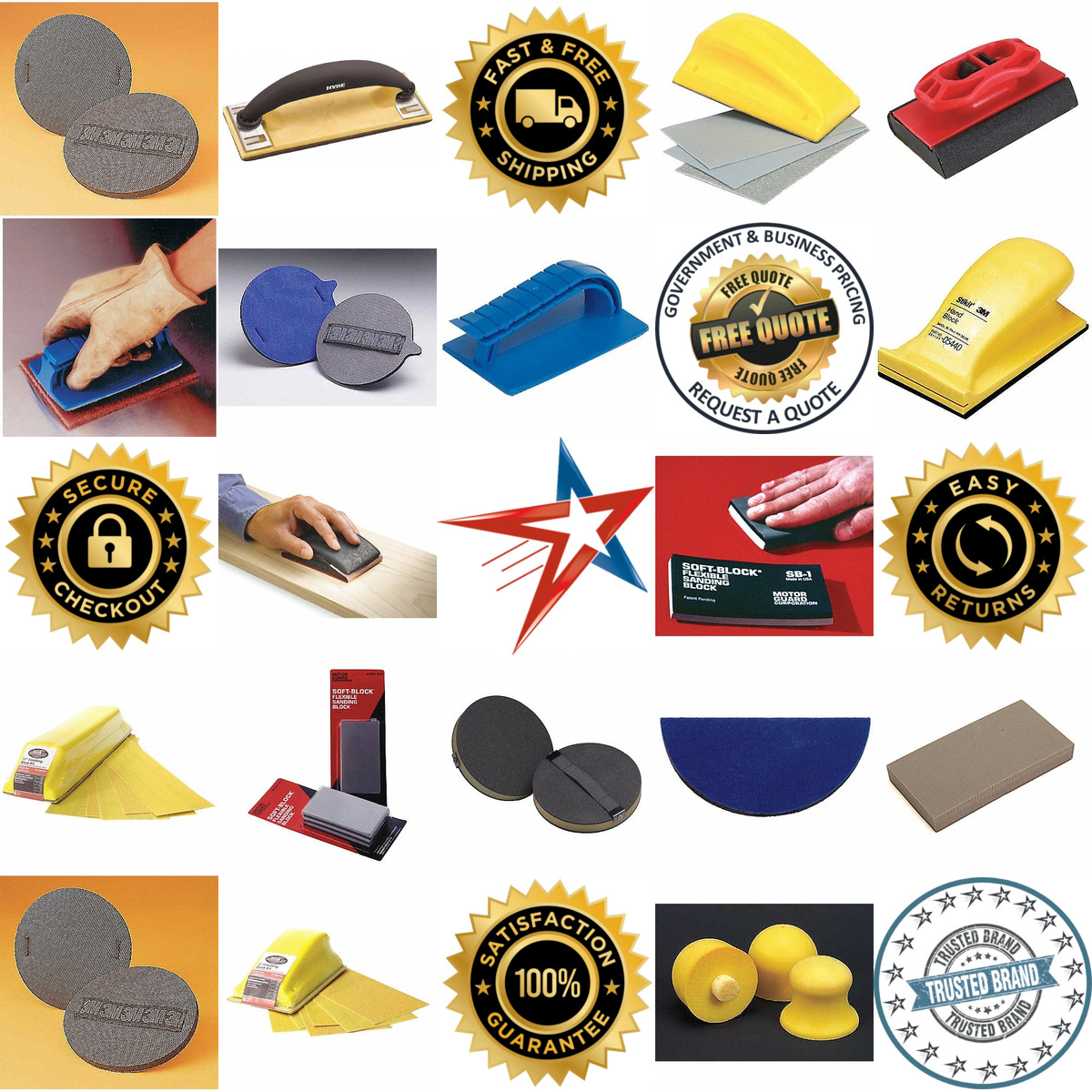 A selection of Sanding Hand Pad Holders and Finishing Blocks products on GoVets