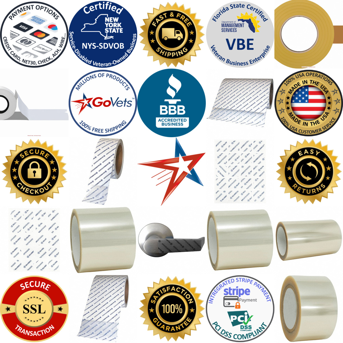 A selection of Antimicrobial Tape products on GoVets