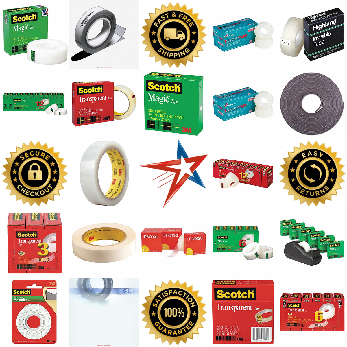 A selection of Transparent Office Tape products on GoVets