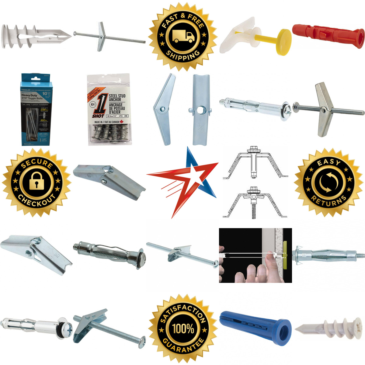 A selection of Drywall and Hollow Wall Anchors products on GoVets