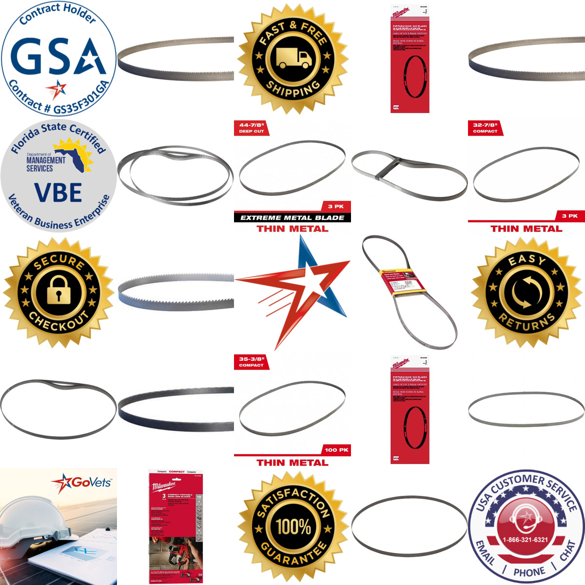 A selection of Portable Band Saw Blades products on GoVets