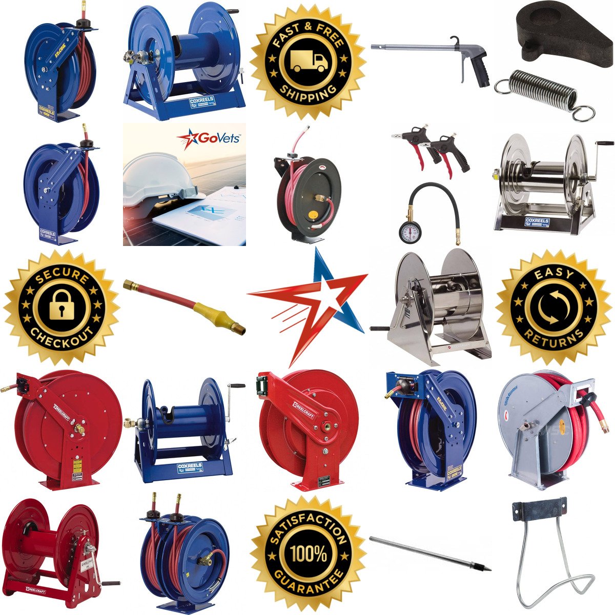 A selection of Blow Guns Hose Reels and Hose Accessories products on GoVets