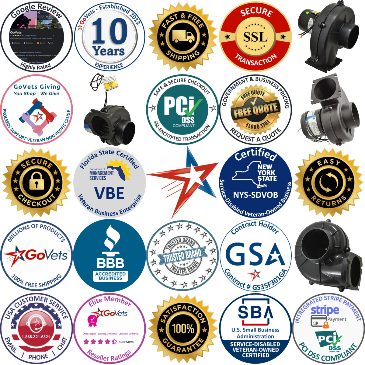 A selection of Jabsco products on GoVets