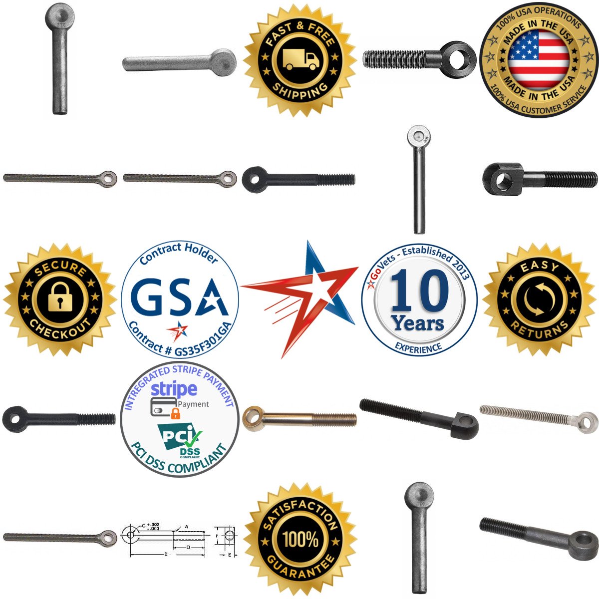 A selection of Jig Latch Bolts Swing Bolts and Rod Ends products on GoVets