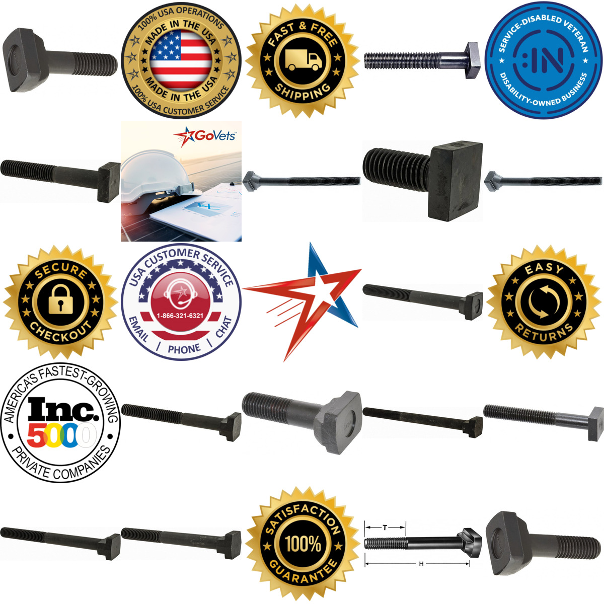 A selection of t Bolts t Slot Bolts and Assortments products on GoVets