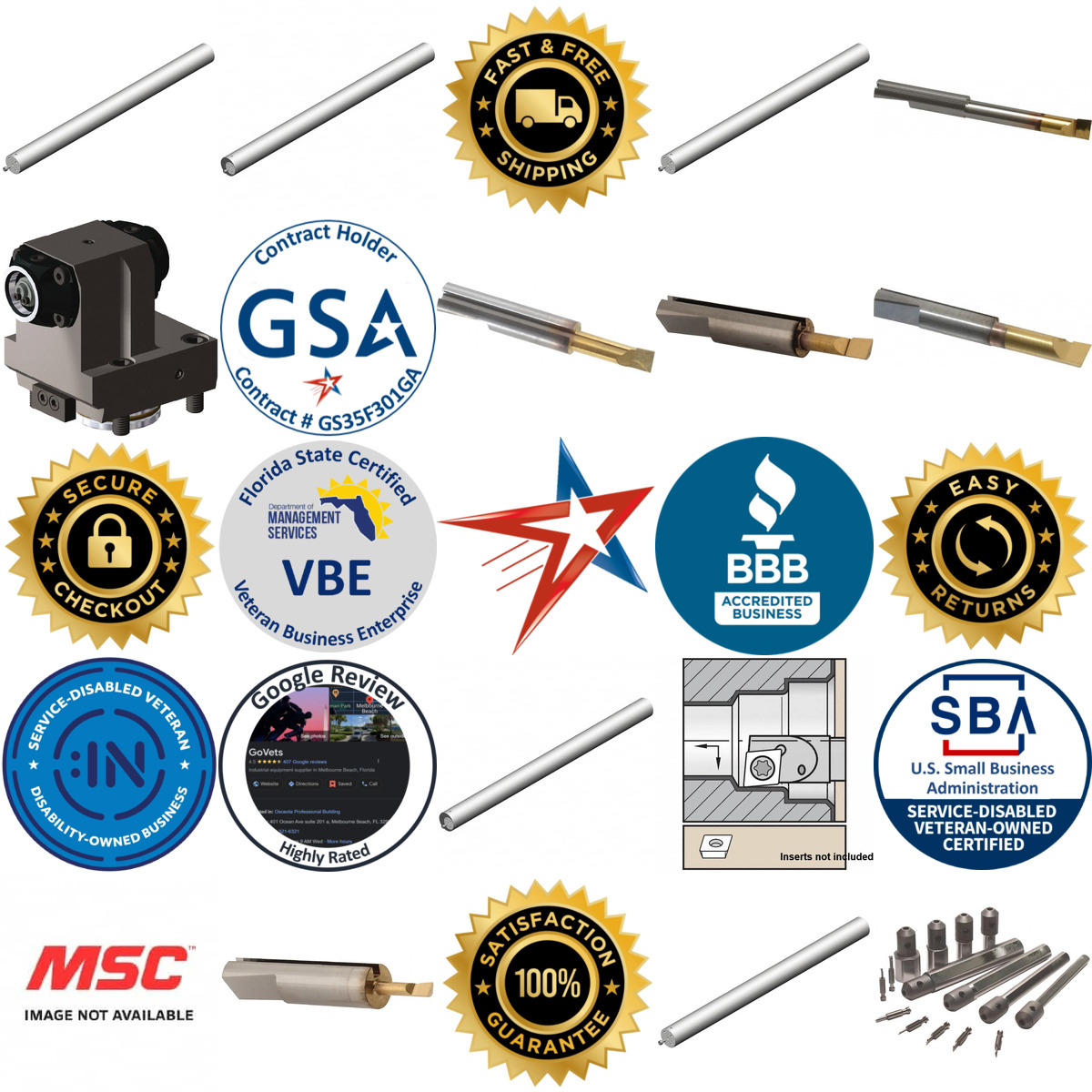 Millions of Products A selection of Kennametal products on GoVets