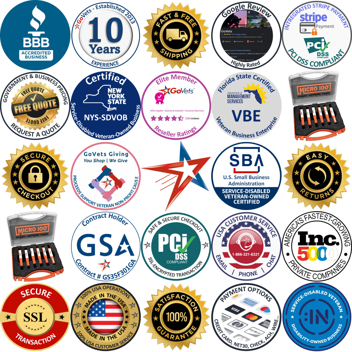 A selection of Micro 100 products on GoVets