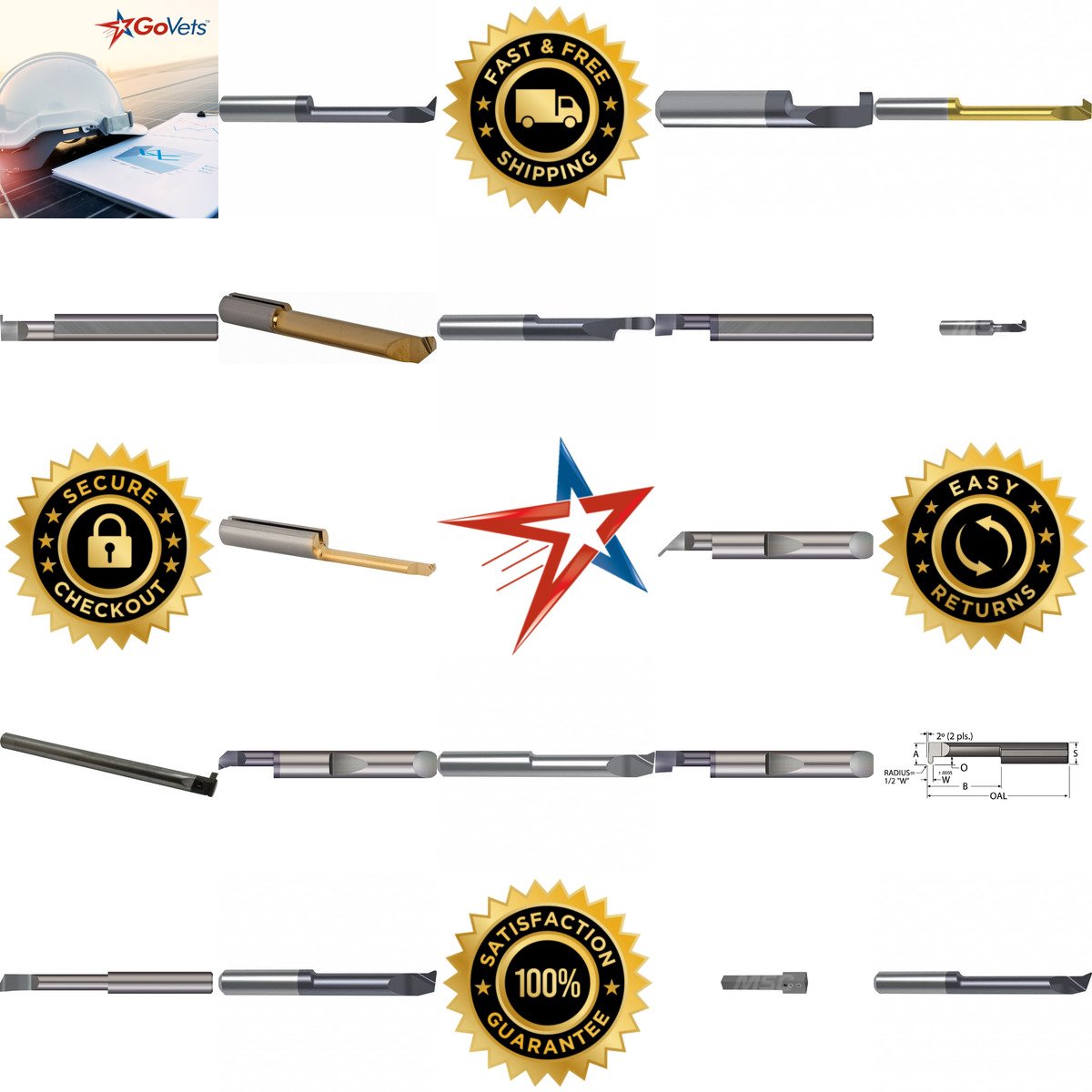 A selection of Boring Bars and Grooving Tools products on GoVets