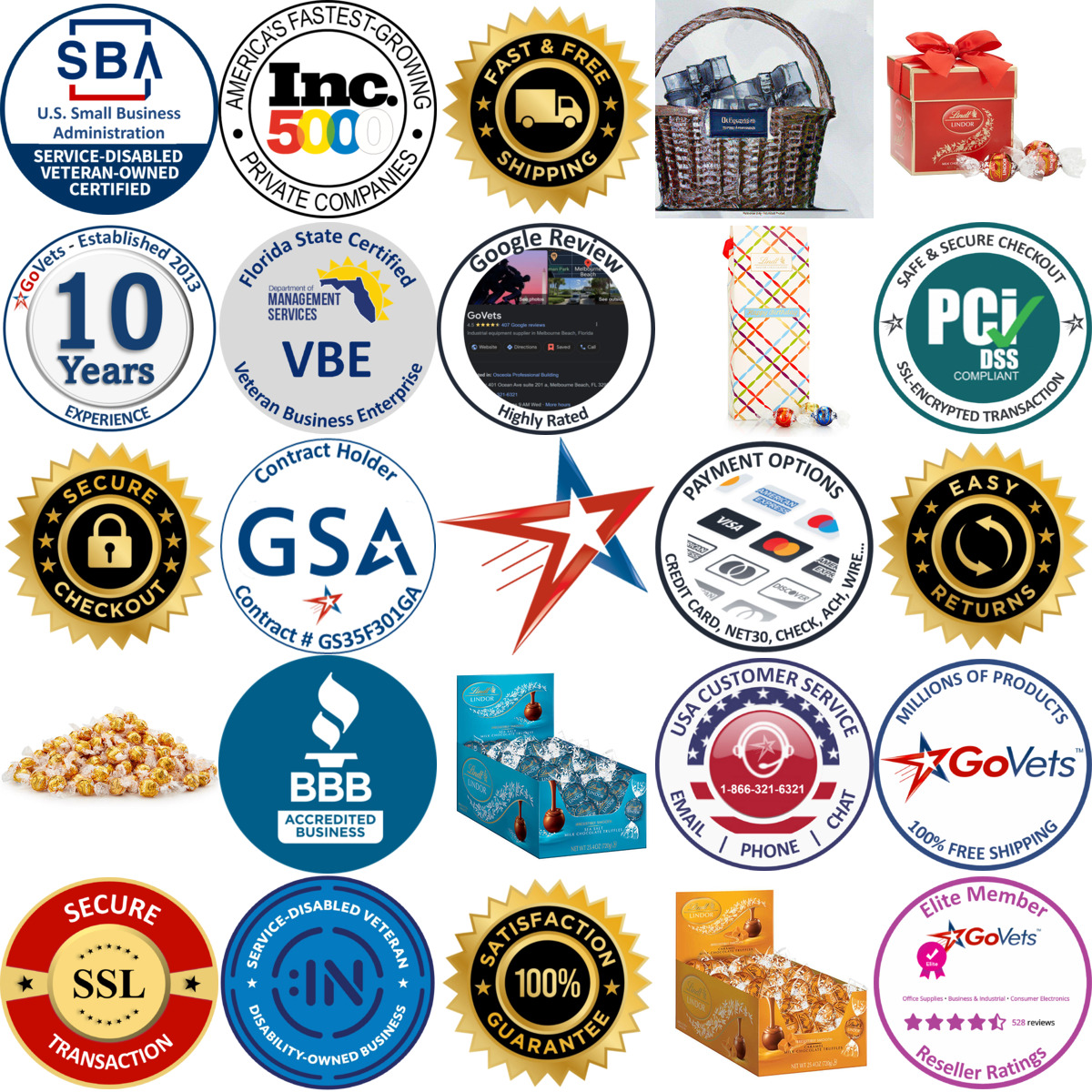 Millions of Products A selection of Gift Baskets products on GoVets