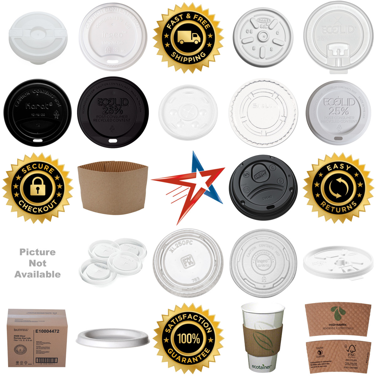 A selection of Hot Cups and Lids products on GoVets