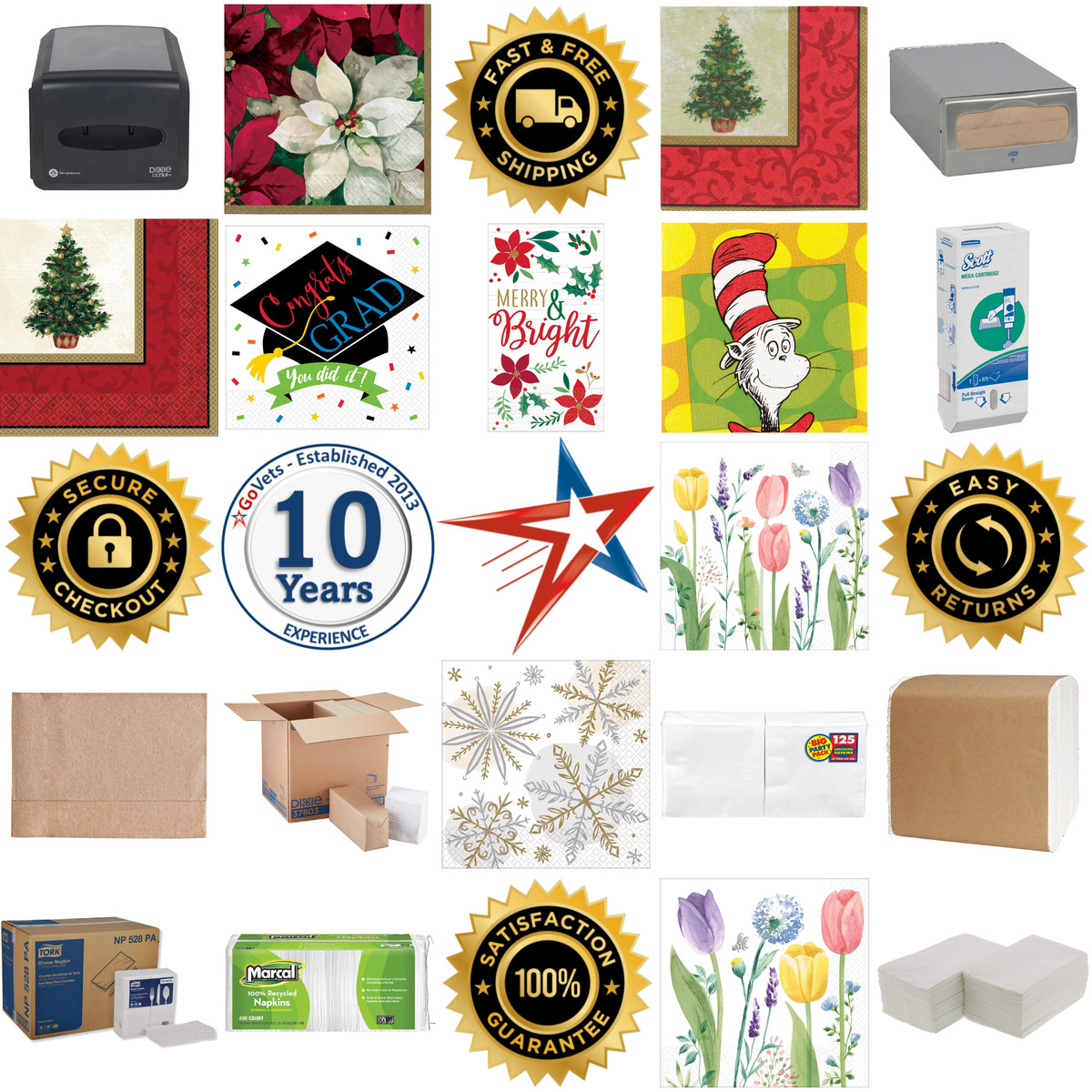 Millions of Products A selection of Napkins products on GoVets