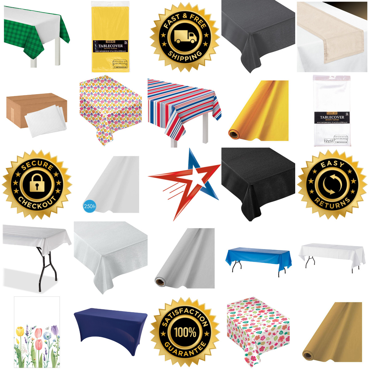 Millions of Products A selection of Tablecloths products on GoVets