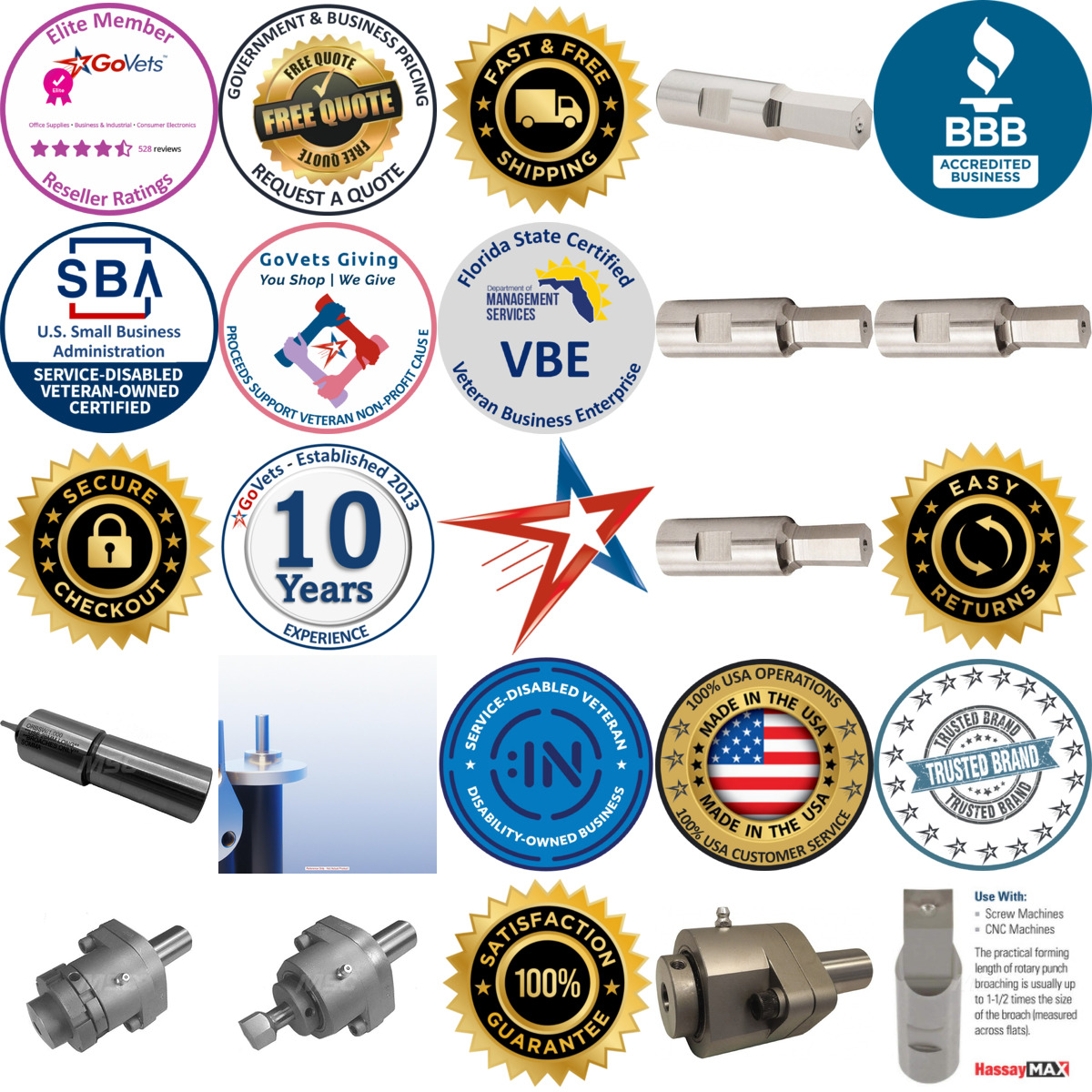 A selection of Rotary Broaches Holders and Accessories products on GoVets