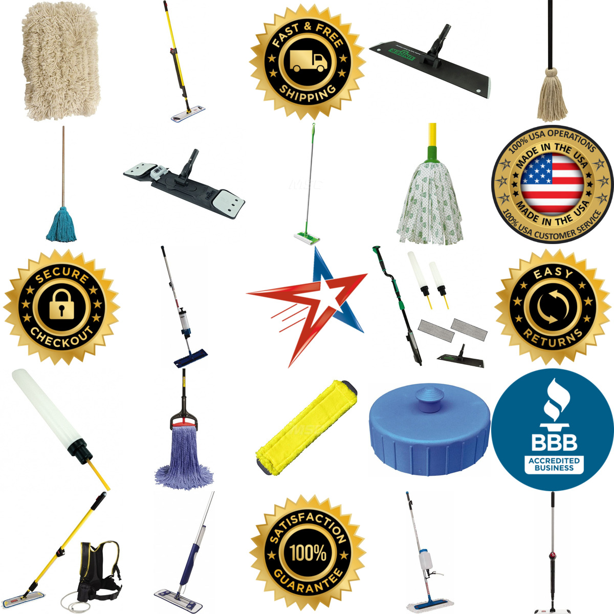 A selection of Deck Mops Mopping Kits and Wall Washers products on GoVets