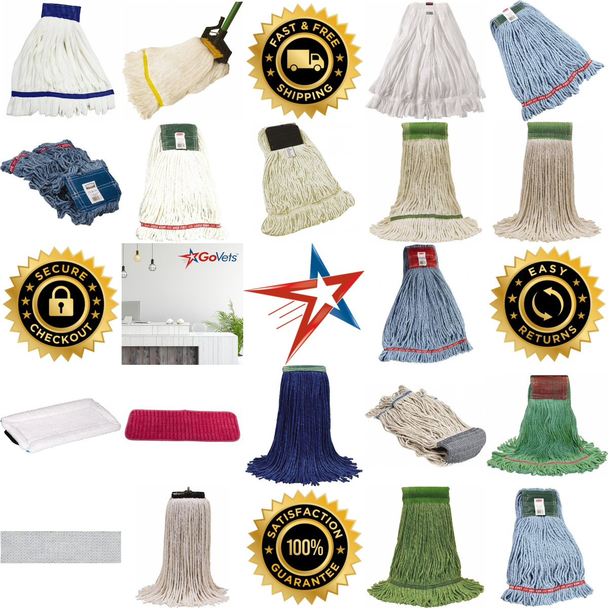 A selection of Wet Mop Heads and Pads products on GoVets