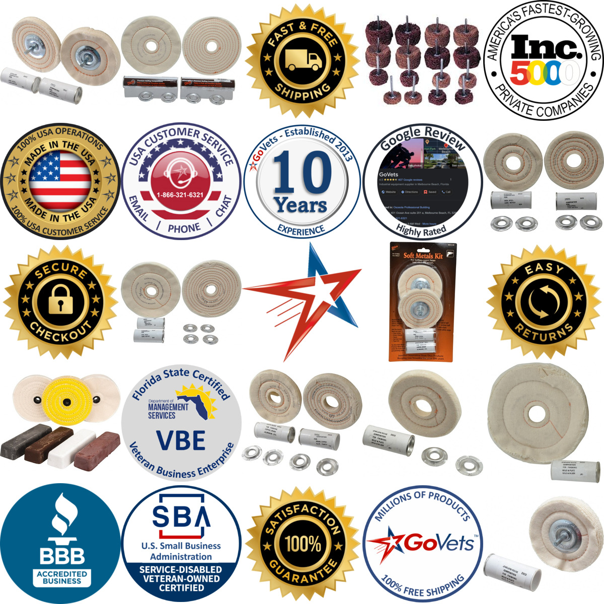 A selection of Buffing Wheel Sets products on GoVets