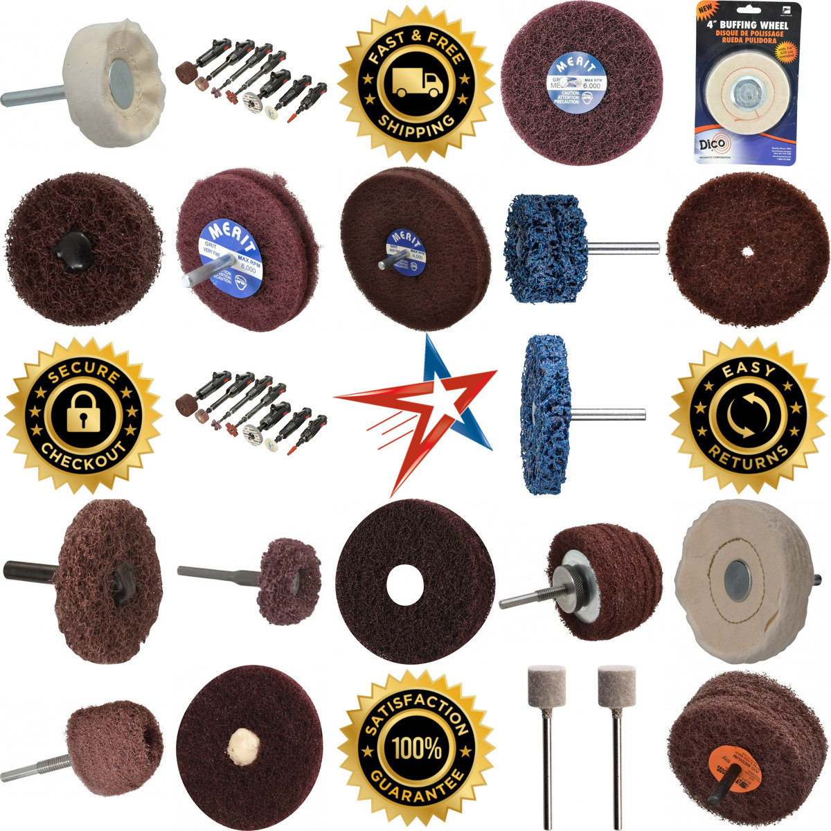 Millions of Products A selection of Mounted Buffing Wheels products on GoVets