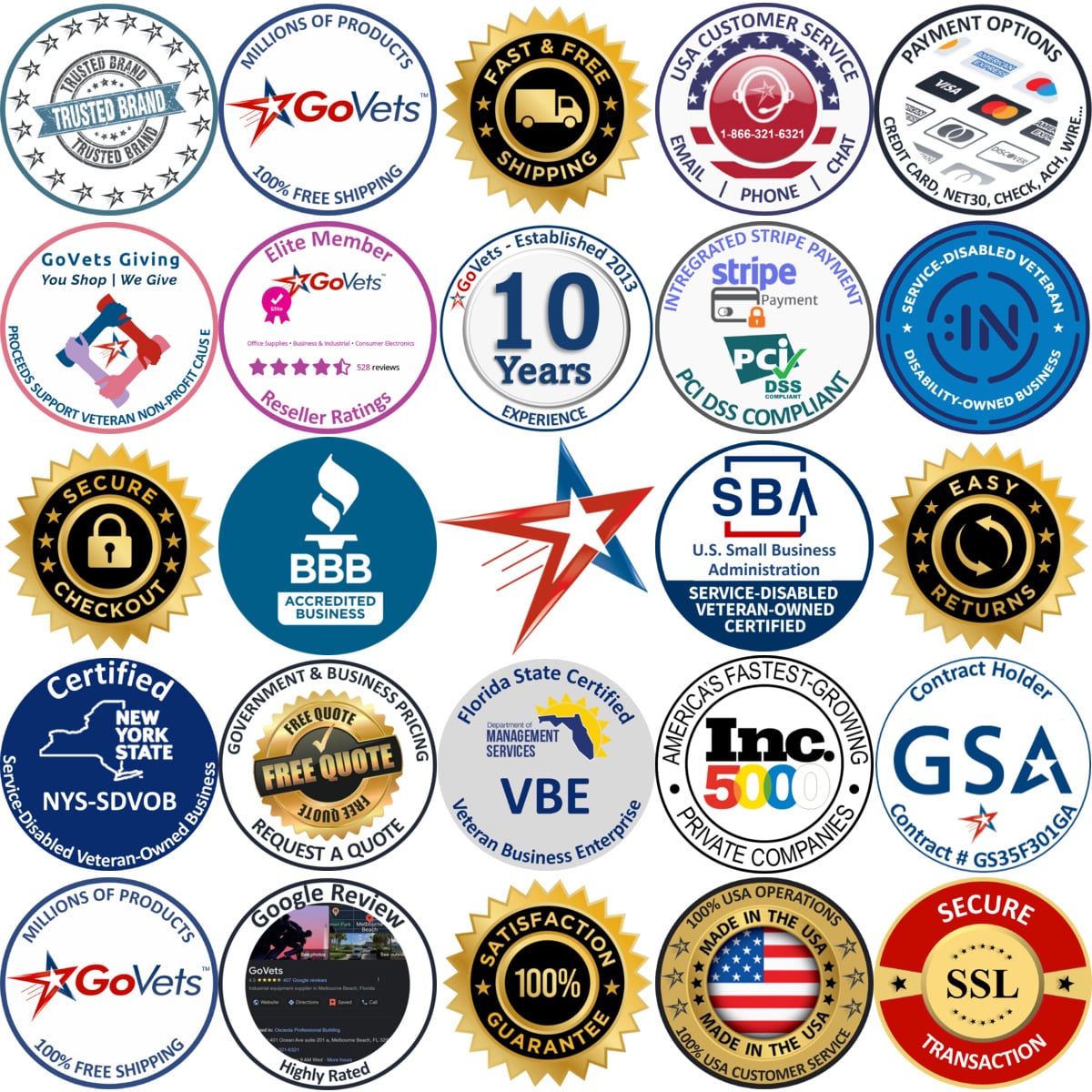 A selection of Msc products on GoVets