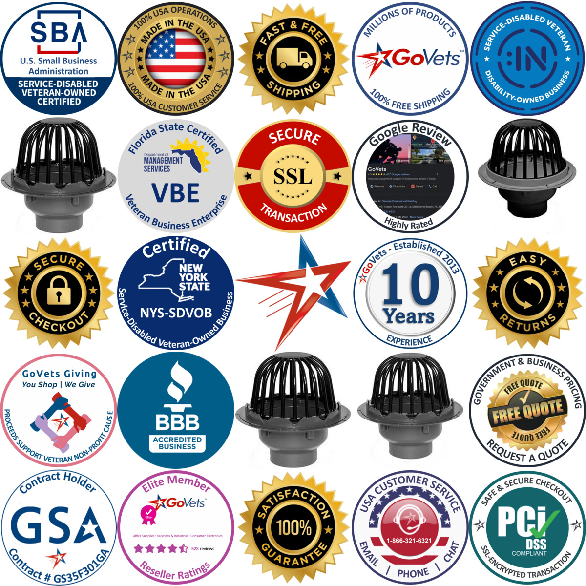 Millions of Products A selection of Roof Drains products on GoVets