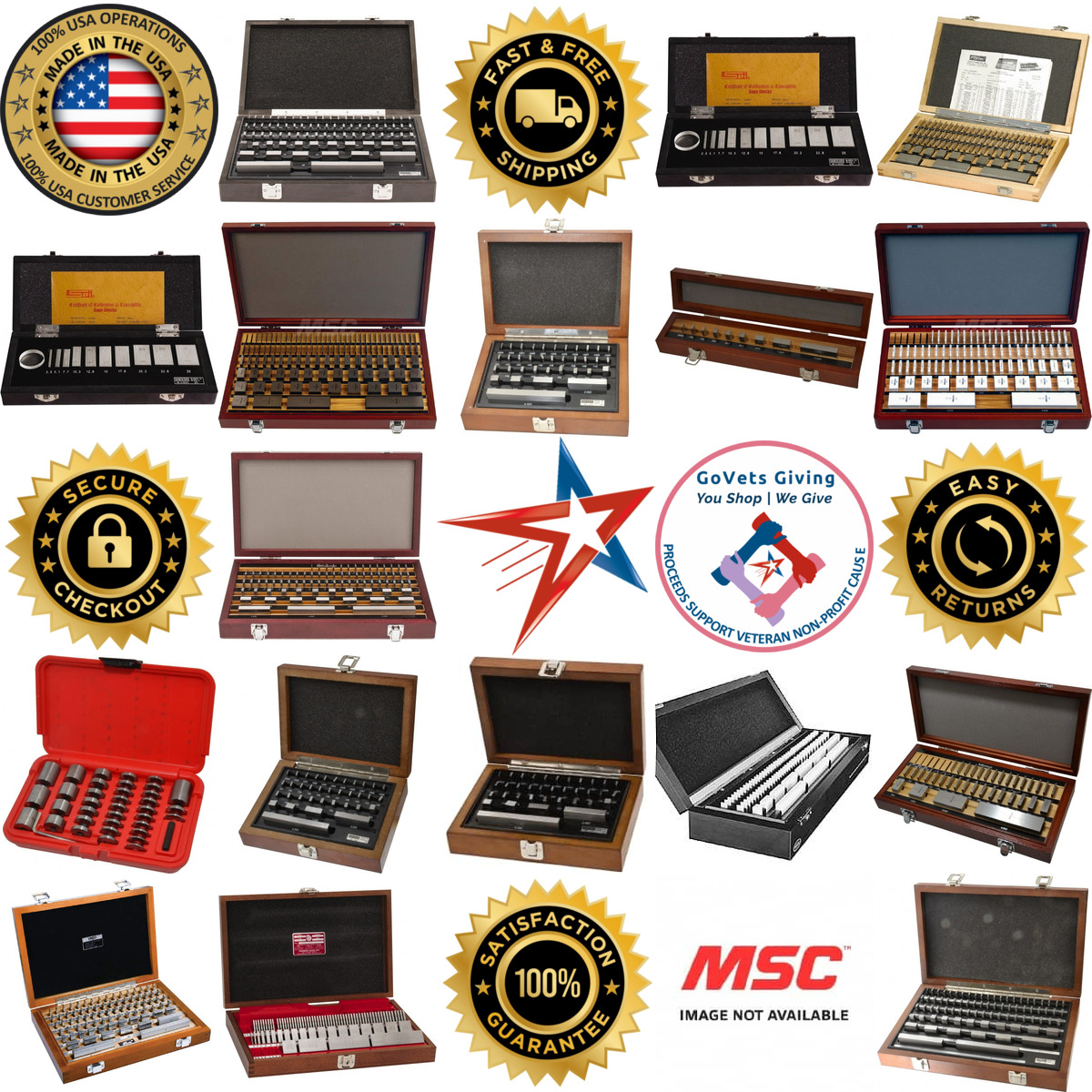 Millions of Products A selection of Gage Block and Spacer Sets products on GoVets