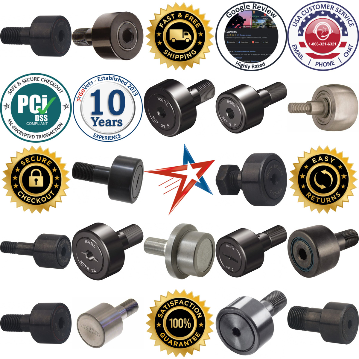 A selection of Cam Followers and Idler Rollers products on GoVets