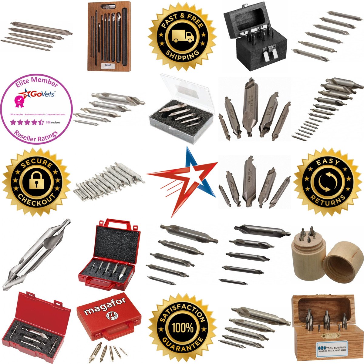 A selection of Combination Drill and Countersink Sets products on GoVets