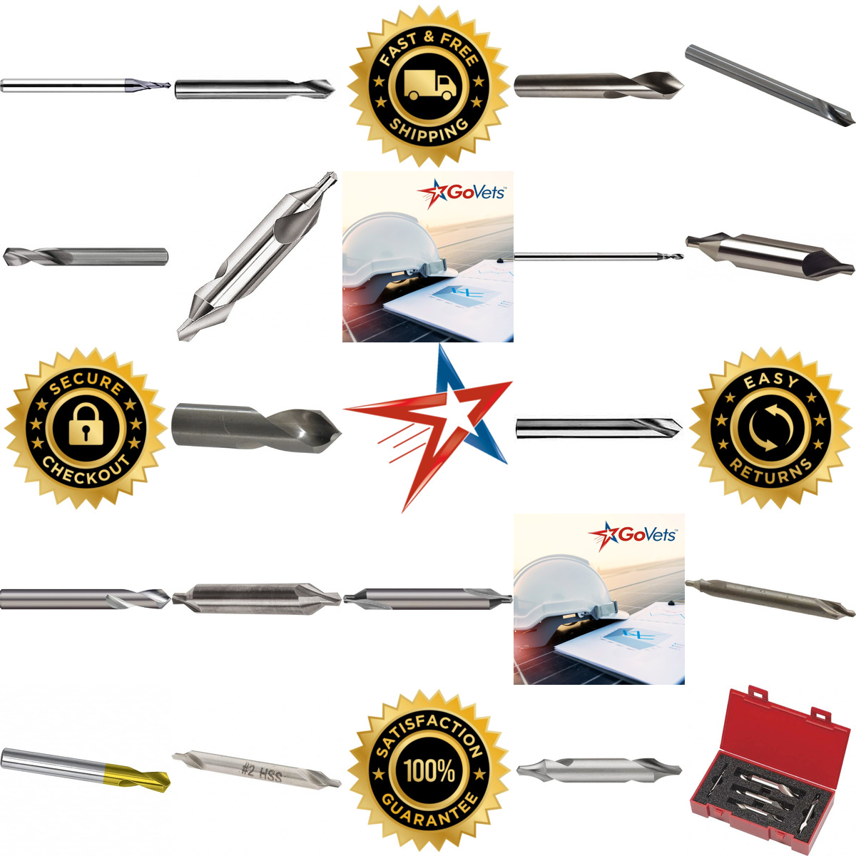 A selection of Center Drills Combination Drill and Countersinks and Spotting Drills products on GoVets