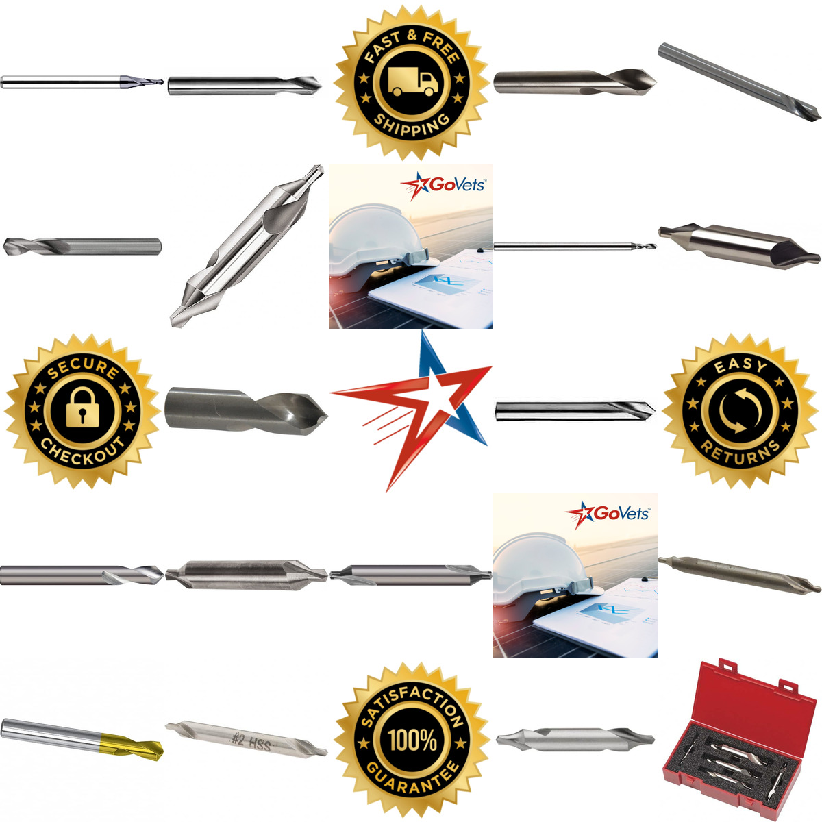 Millions of Products A selection of Center Drills Combination Drill and Countersinks and Spotting Drills products on GoVets