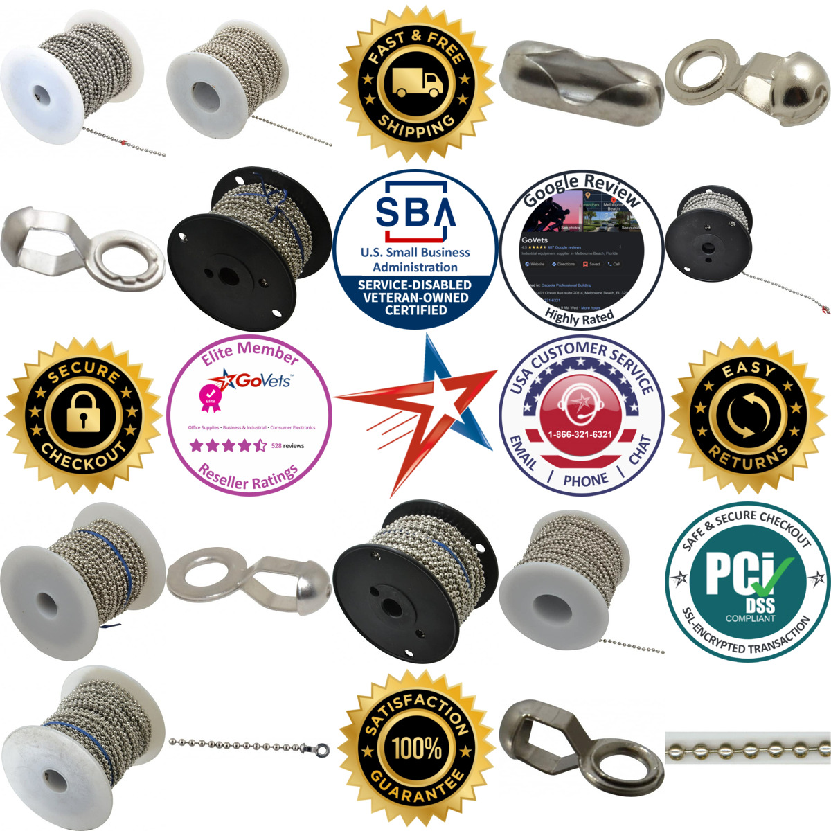 A selection of Ball Chain and Accessories products on GoVets