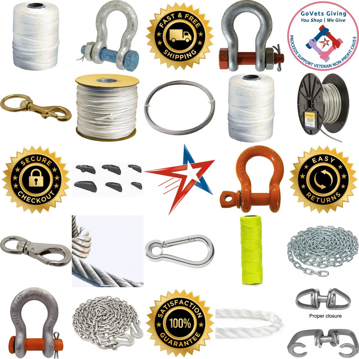 A selection of Chain Rope Wire Rope and Hardware products on GoVets