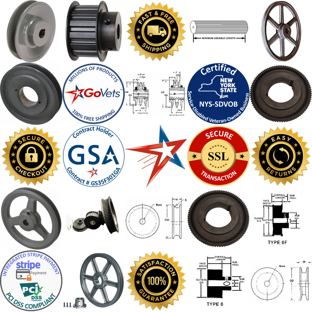 A selection of Sheaves and Pulleys products on GoVets