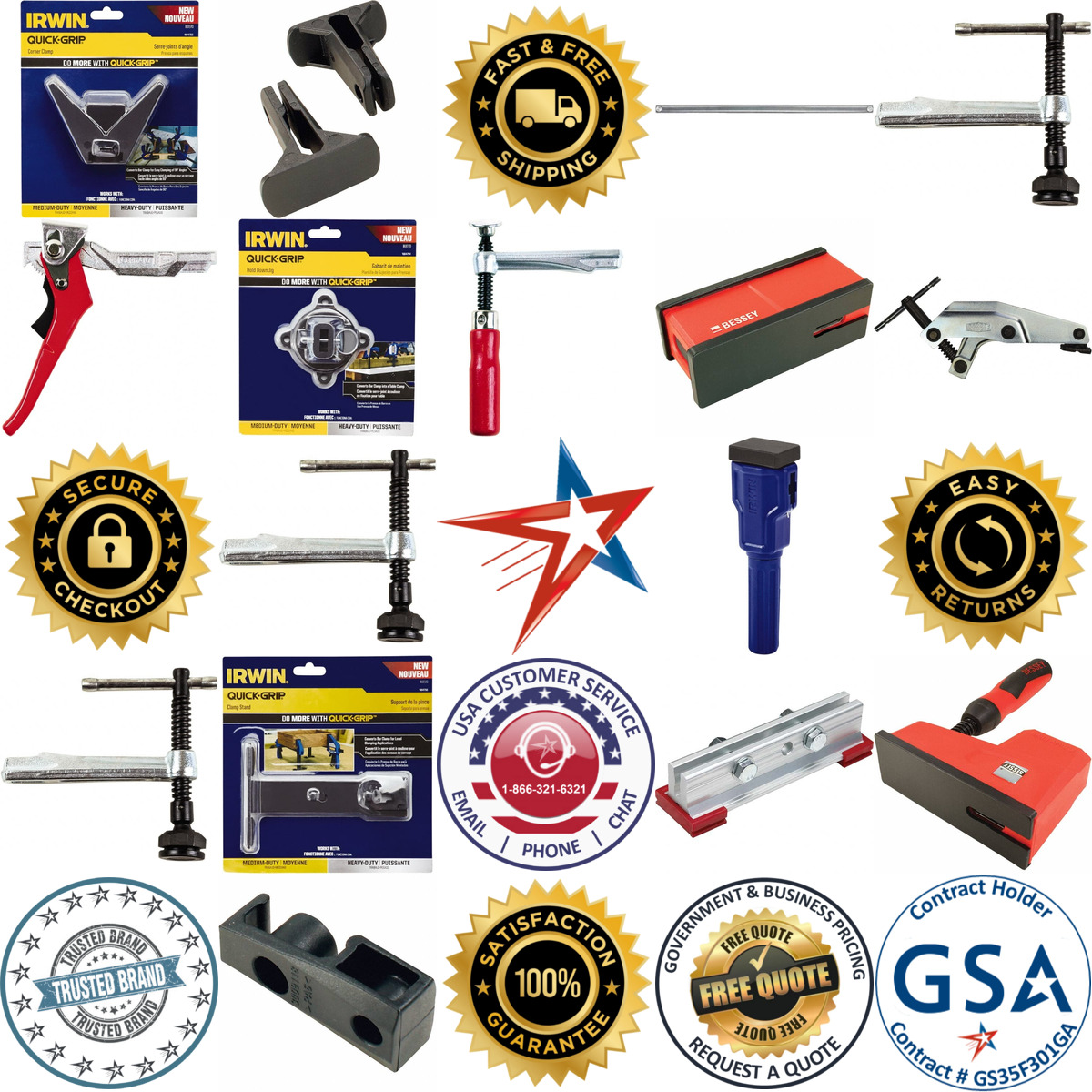 A selection of Bar and Pipe Clamp Parts products on GoVets