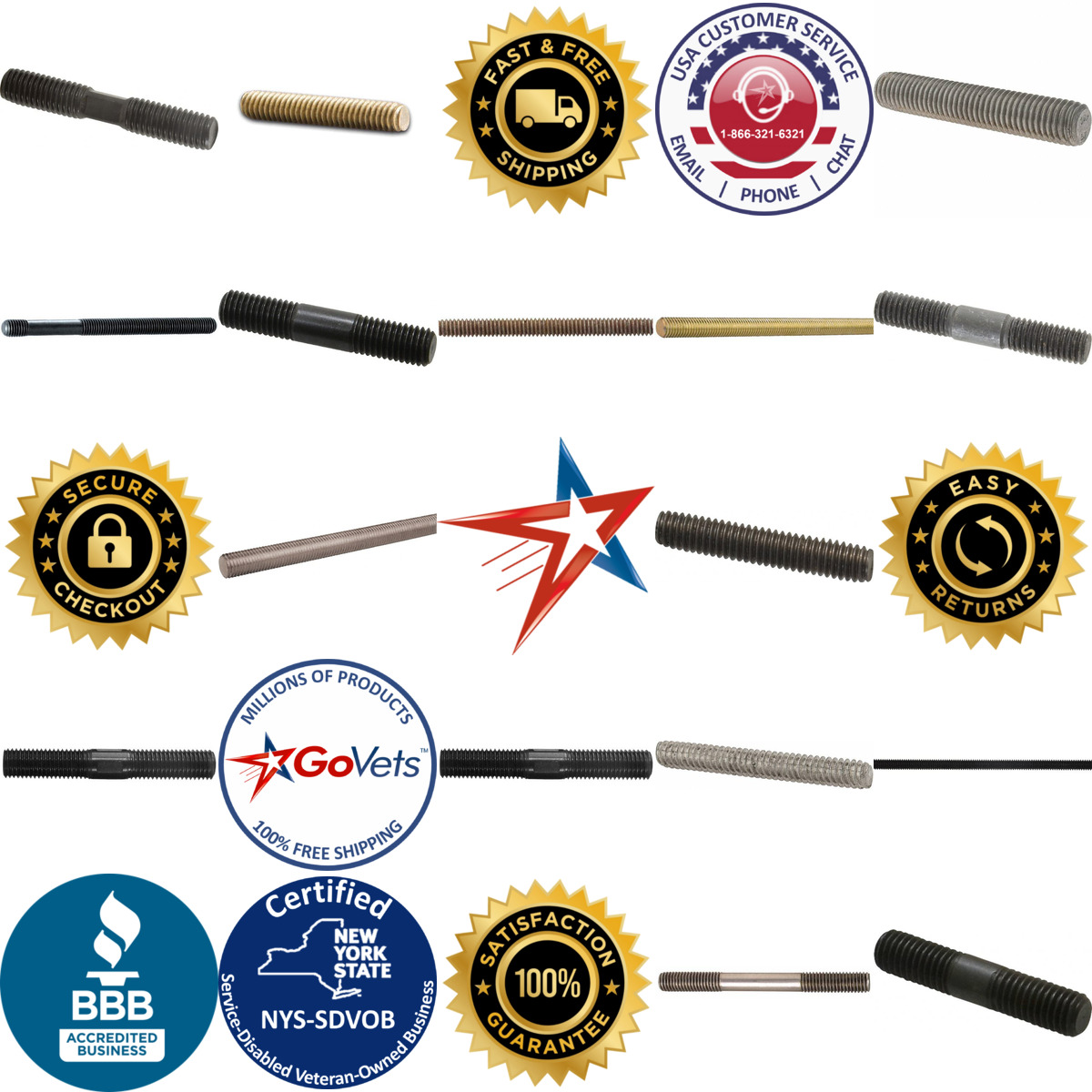 Millions of Products A selection of Threaded Studs products on GoVets