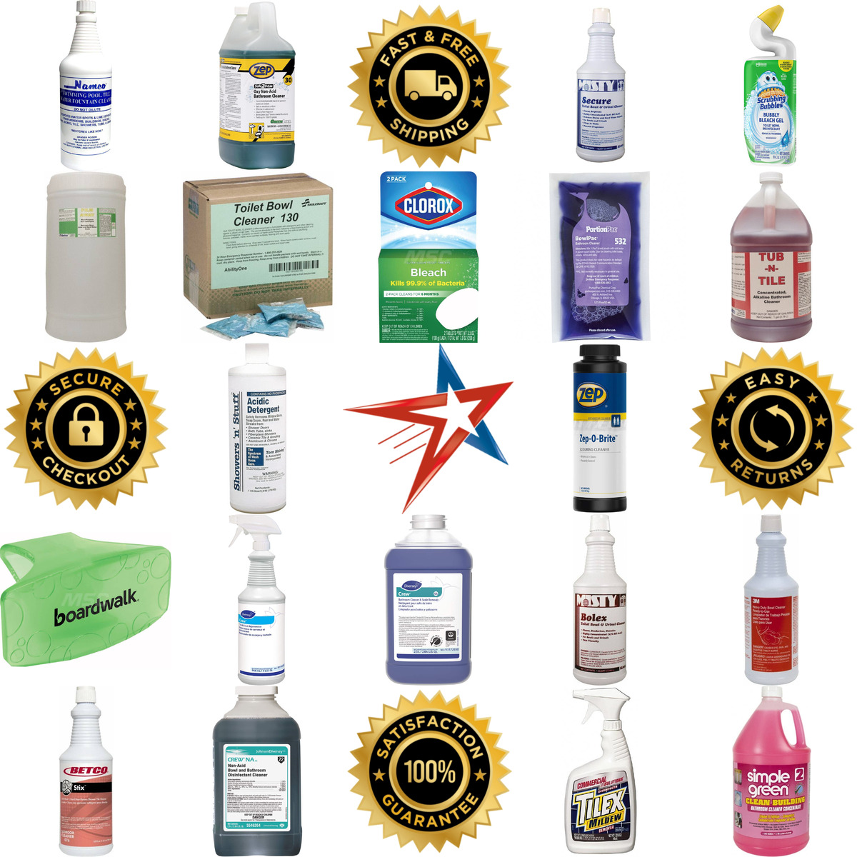 A selection of Bathroom Tile and Toilet Bowl Cleaners products on GoVets