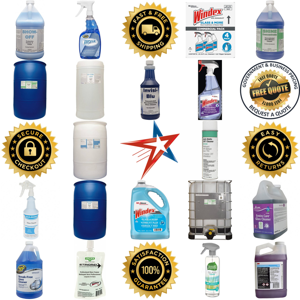 A selection of Glass Cleaners products on GoVets