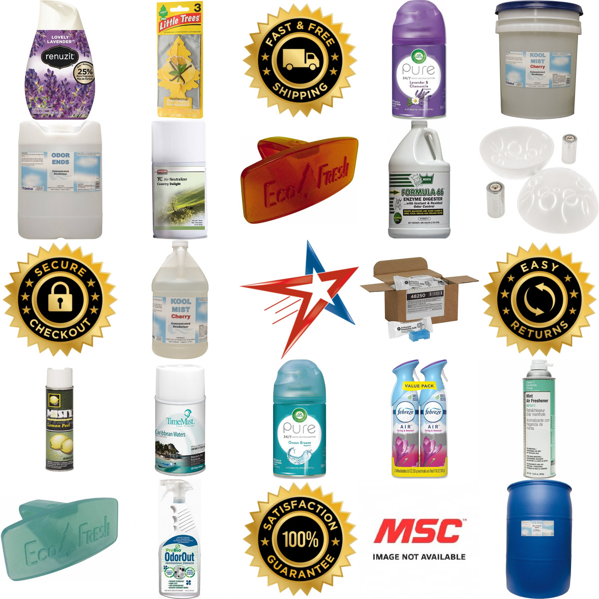 A selection of Odor Control Air Fresheners and Dryer Sheets products on GoVets