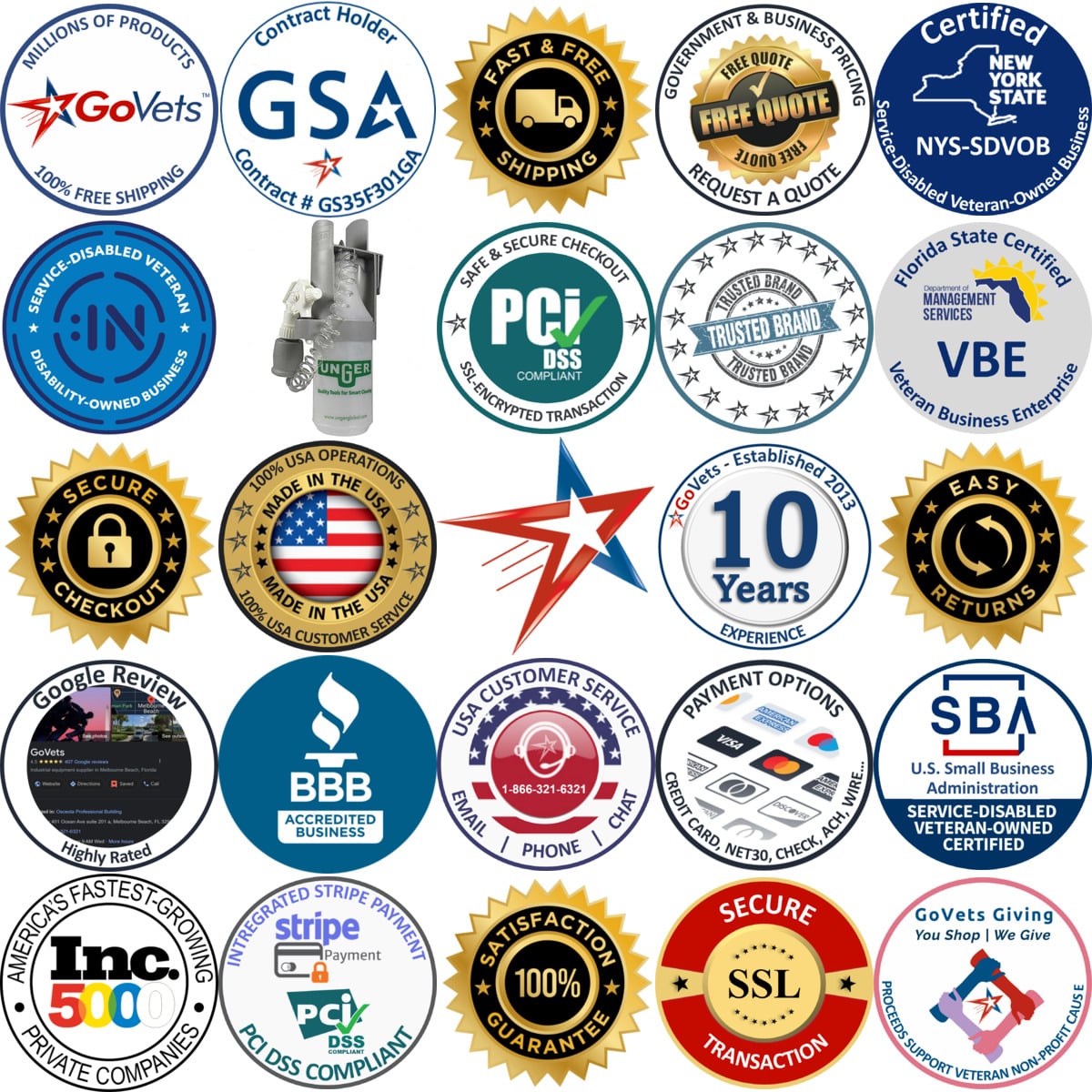 A selection of Unger products on GoVets