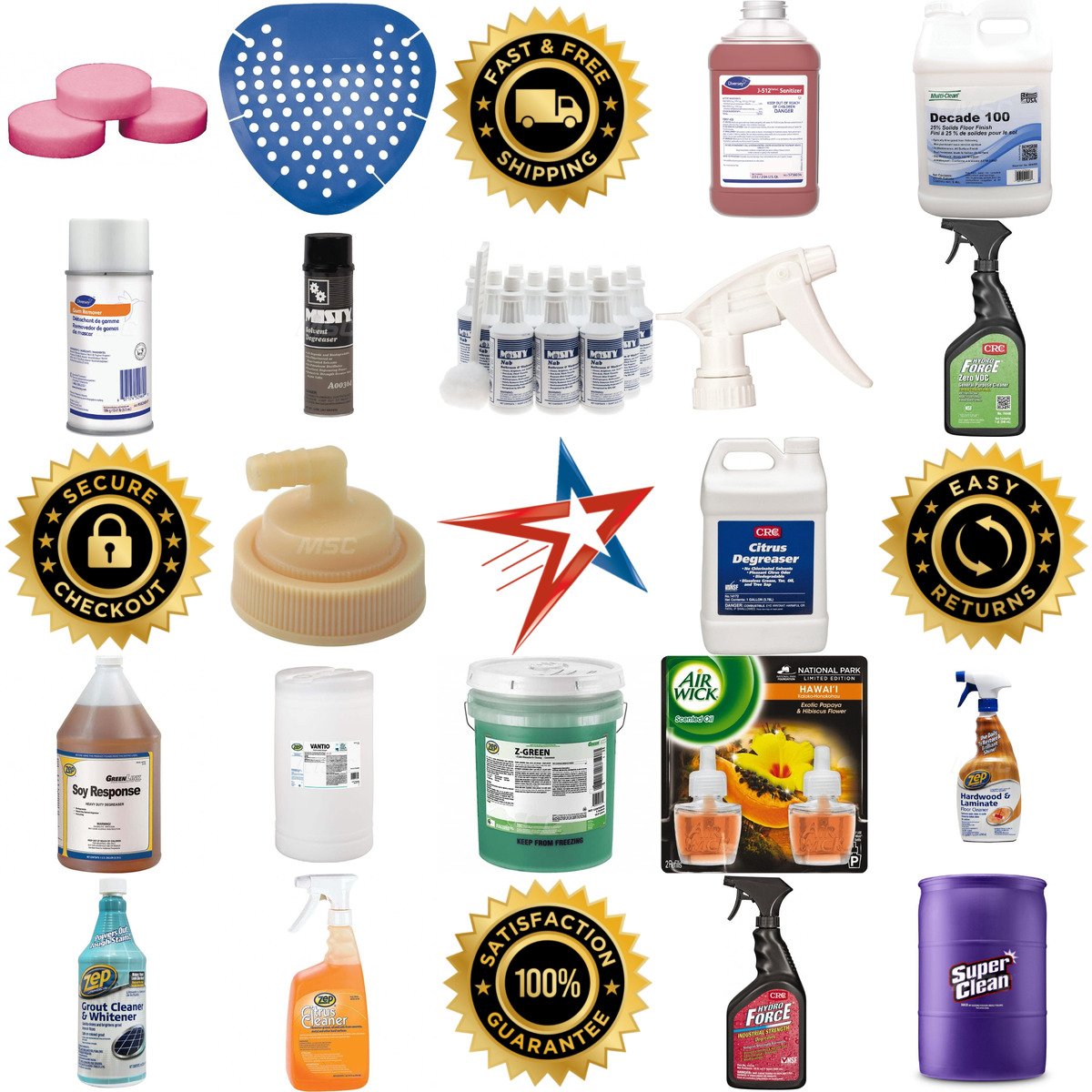 A selection of Cleaners Detergents and Odor Control products on GoVets