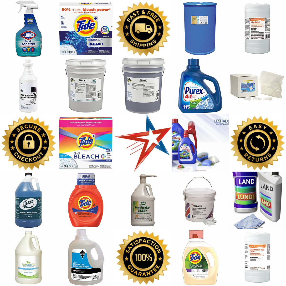 A selection of Laundry Detergents Liquid Softeners and Stain Rem products on GoVets