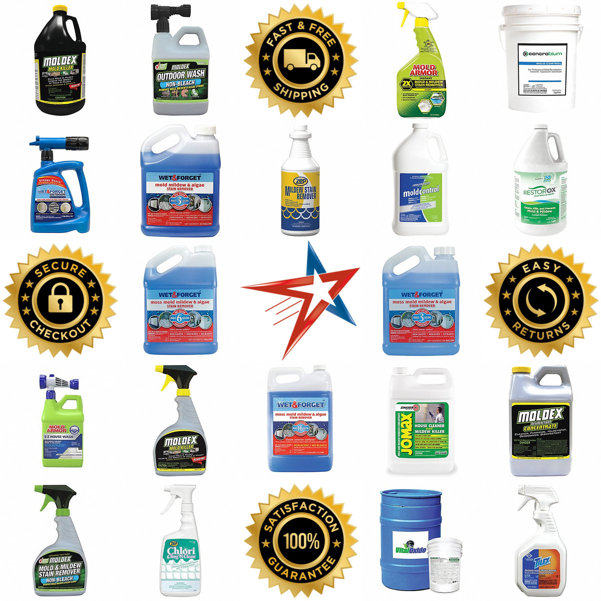 A selection of Mold Killers and Mildew Removers products on GoVets