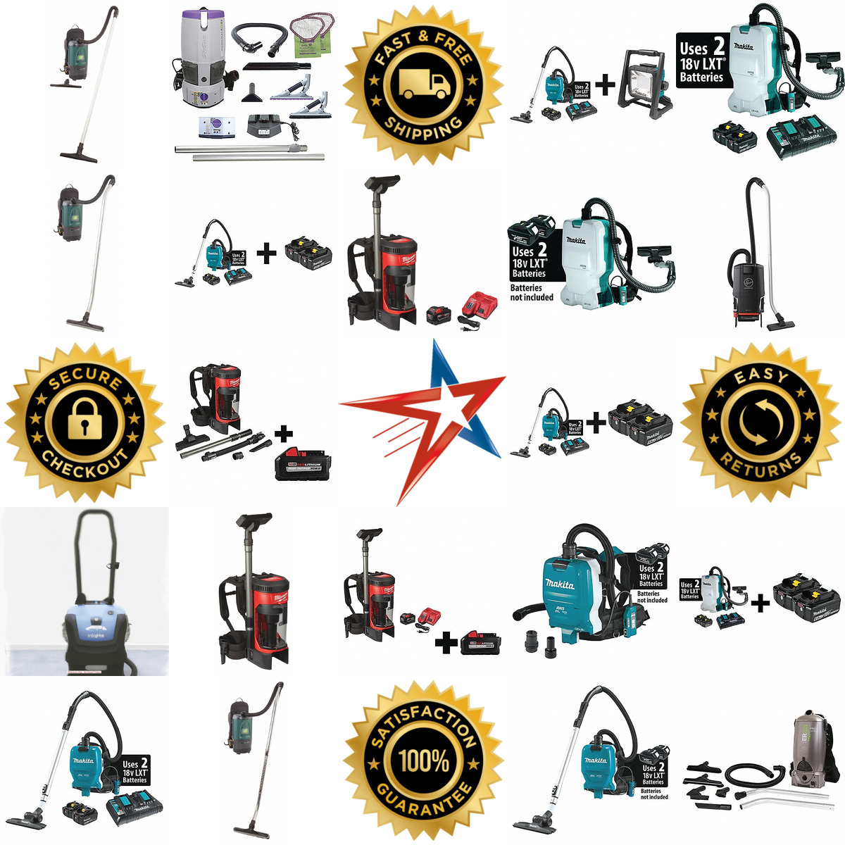A selection of Cordless Backpack Vacuums products on GoVets