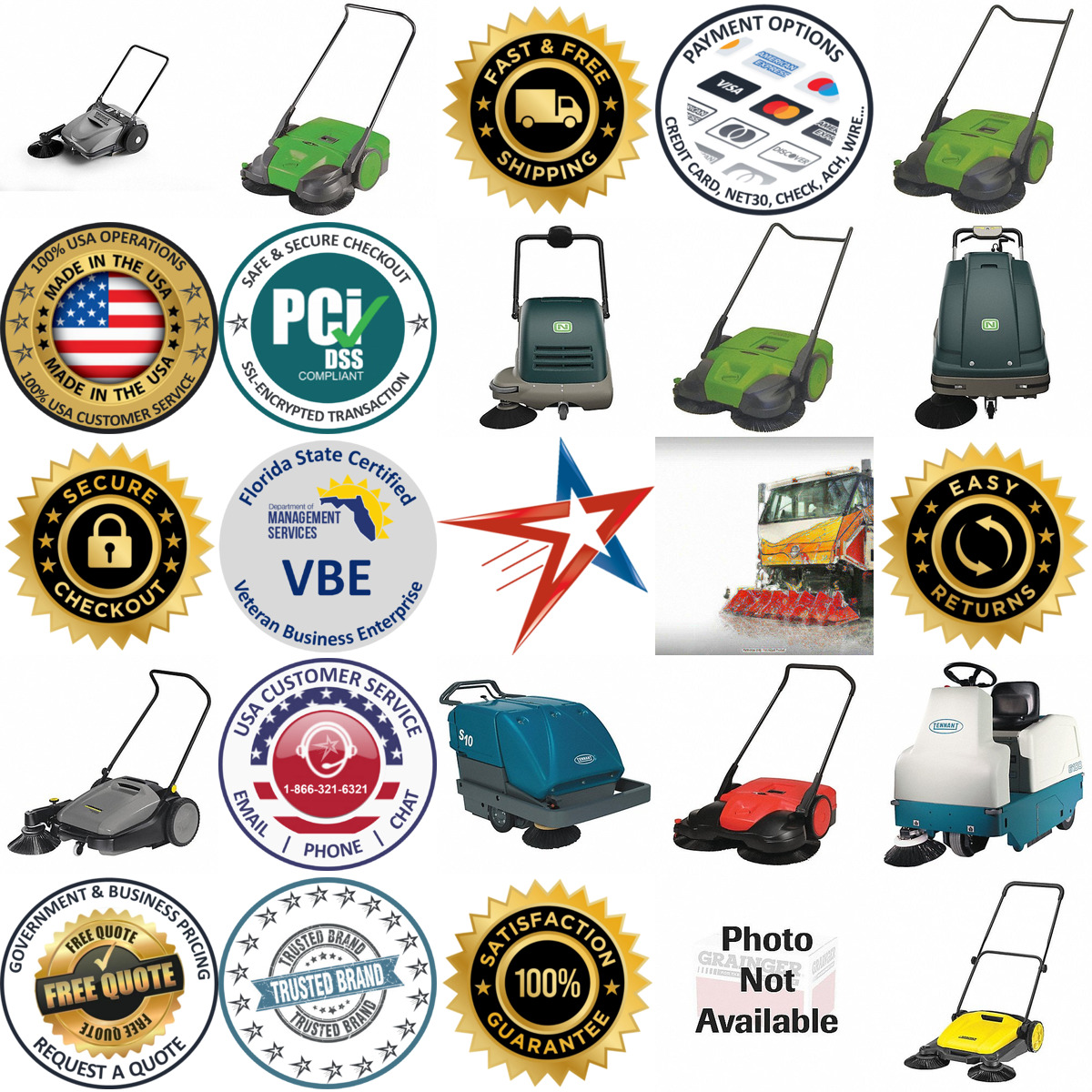 A selection of Large Area Sweepers products on GoVets