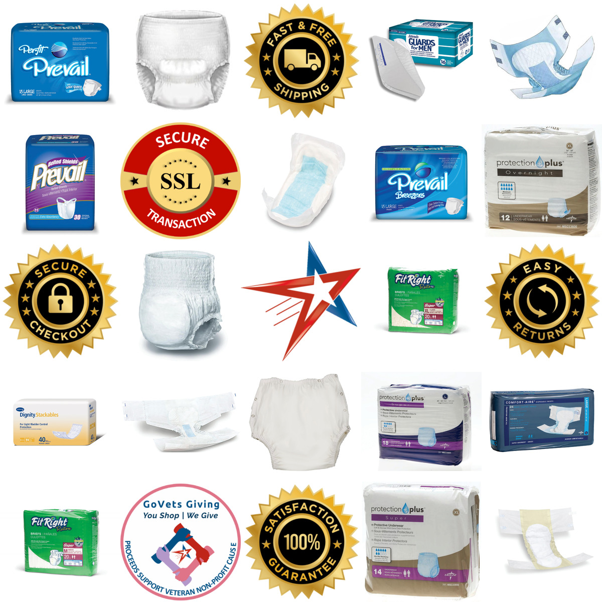 Millions of Products A selection of Incontinence products on GoVets