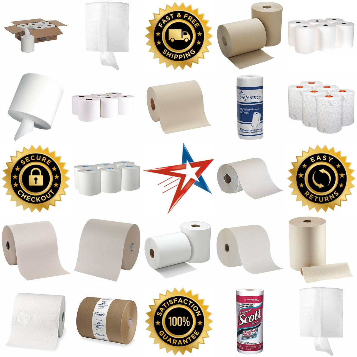 A selection of Paper Towels Rolls products on GoVets