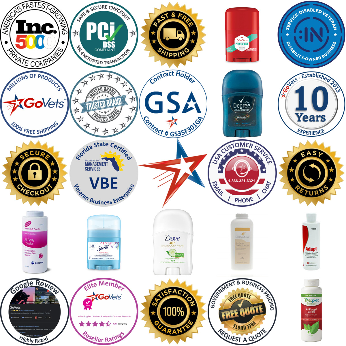 Millions of Products A selection of Deodorant and Powders products on GoVets