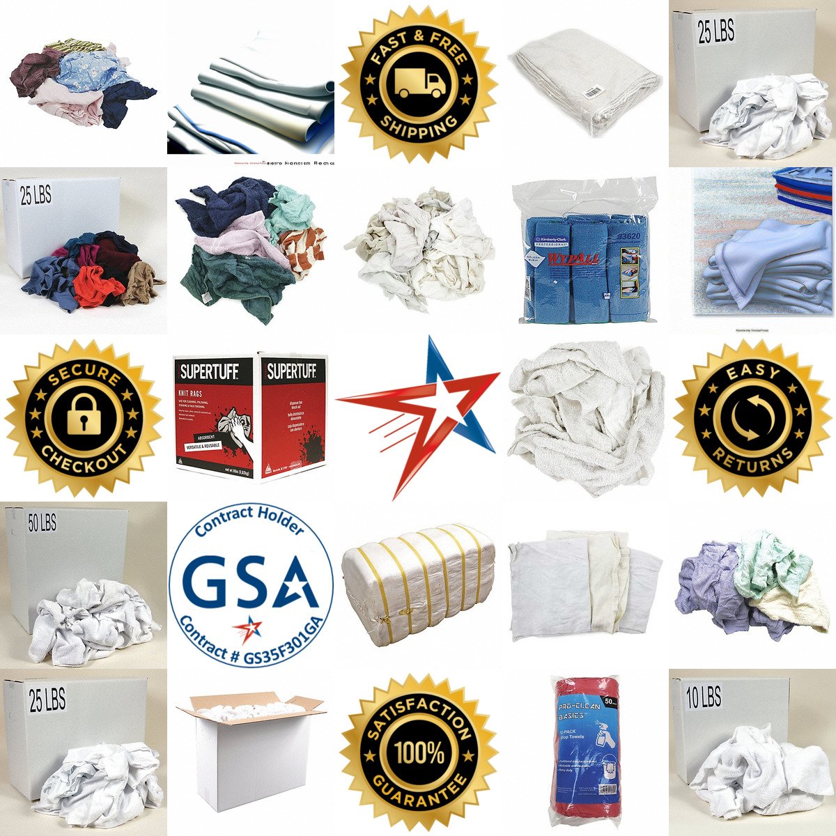 A selection of Cloth Rags and Shop Towels products on GoVets
