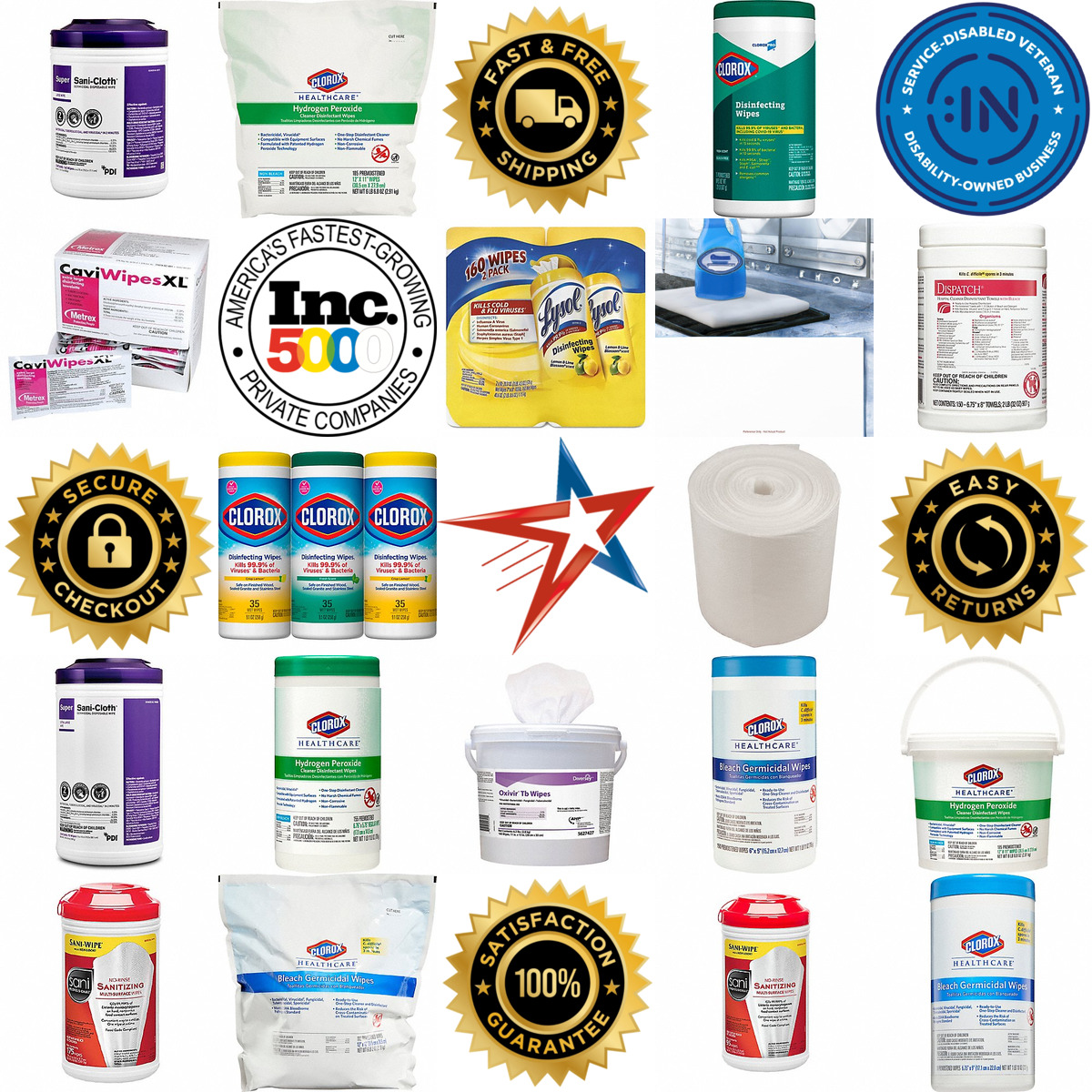 A selection of Surface Disinfecting and Sanitizing Wipes products on GoVets