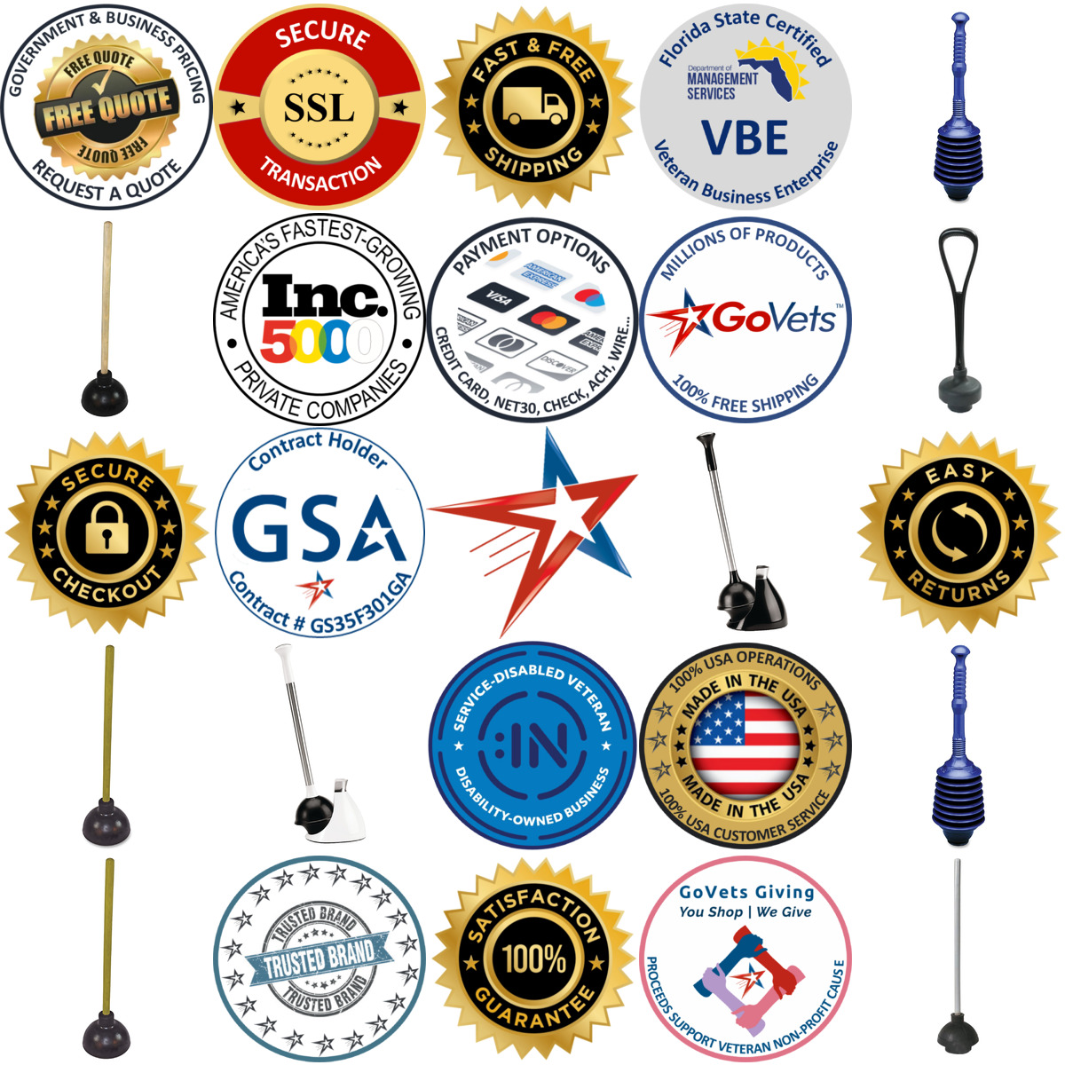 Millions of Products A selection of Plungers products on GoVets