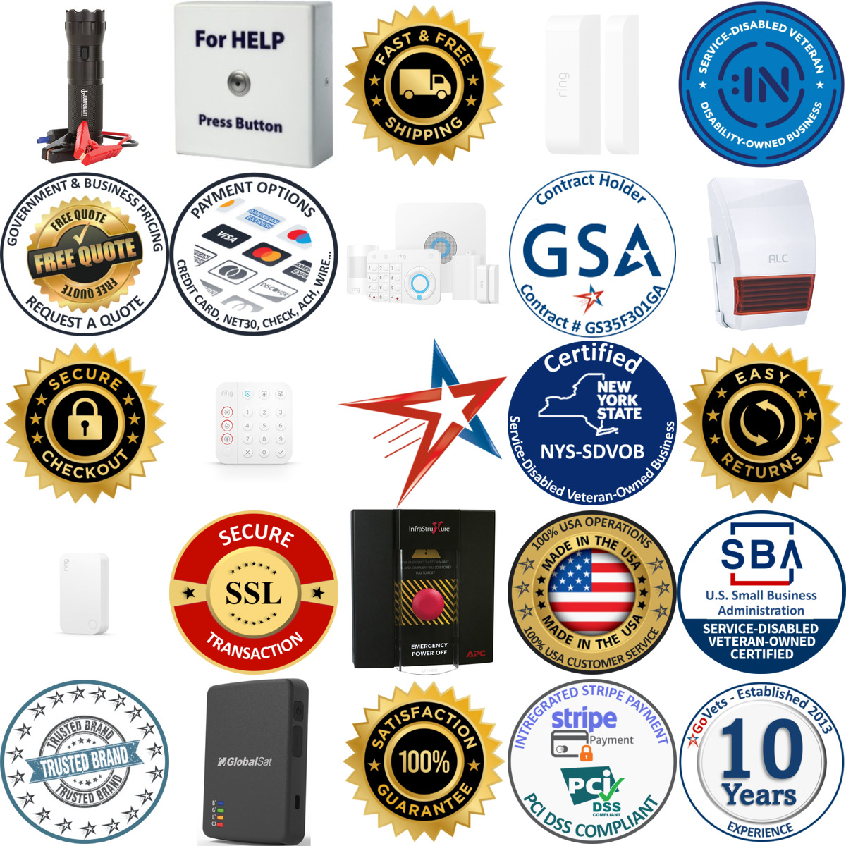 A selection of Alarms products on GoVets